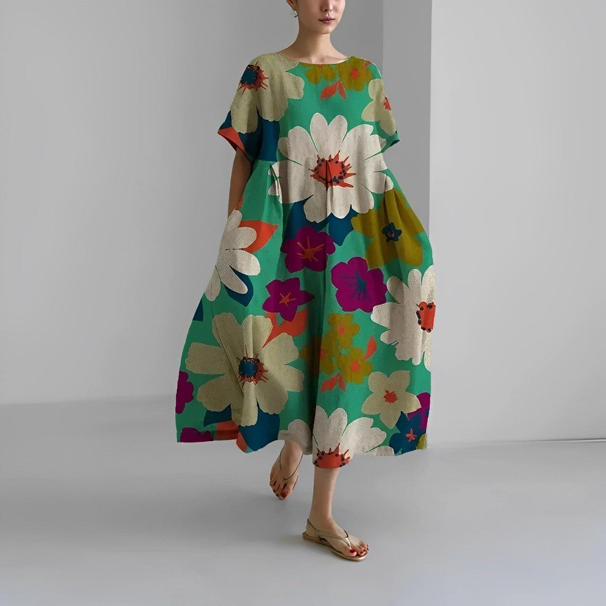 Floria | Women's Relaxed Vibrant Floral Maxi Dress