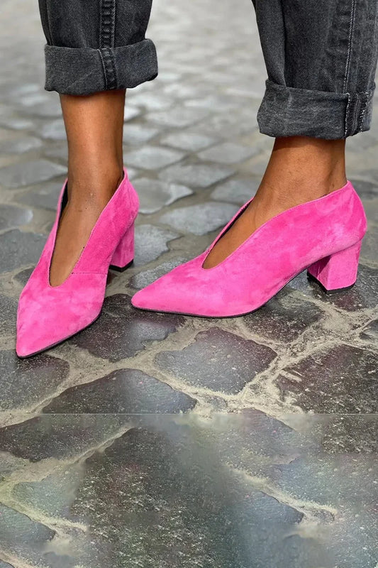 Women's Pointed-Toe Elegant Block Heel Pumps