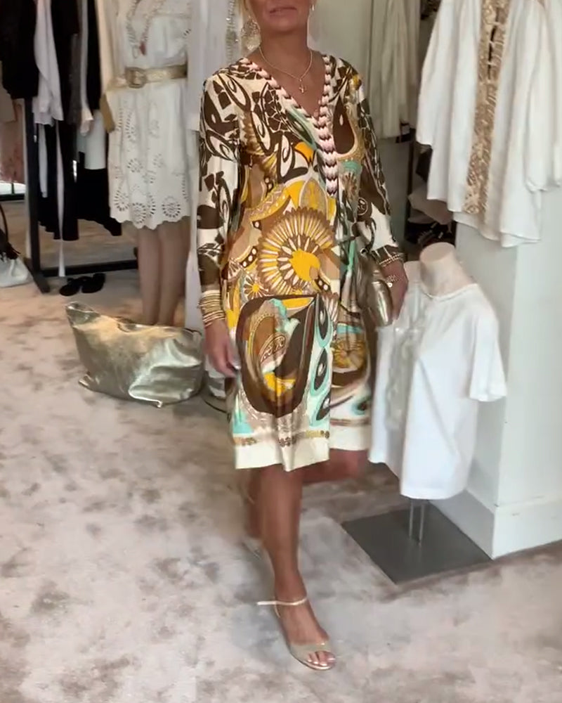 Moonie | Women's Sunburst Printed Mini Dress