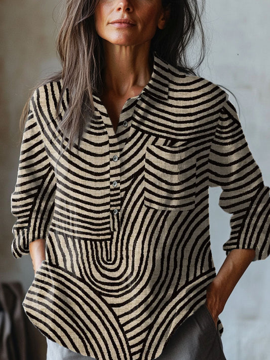 Adelina | Women's Longline Printed Blouse