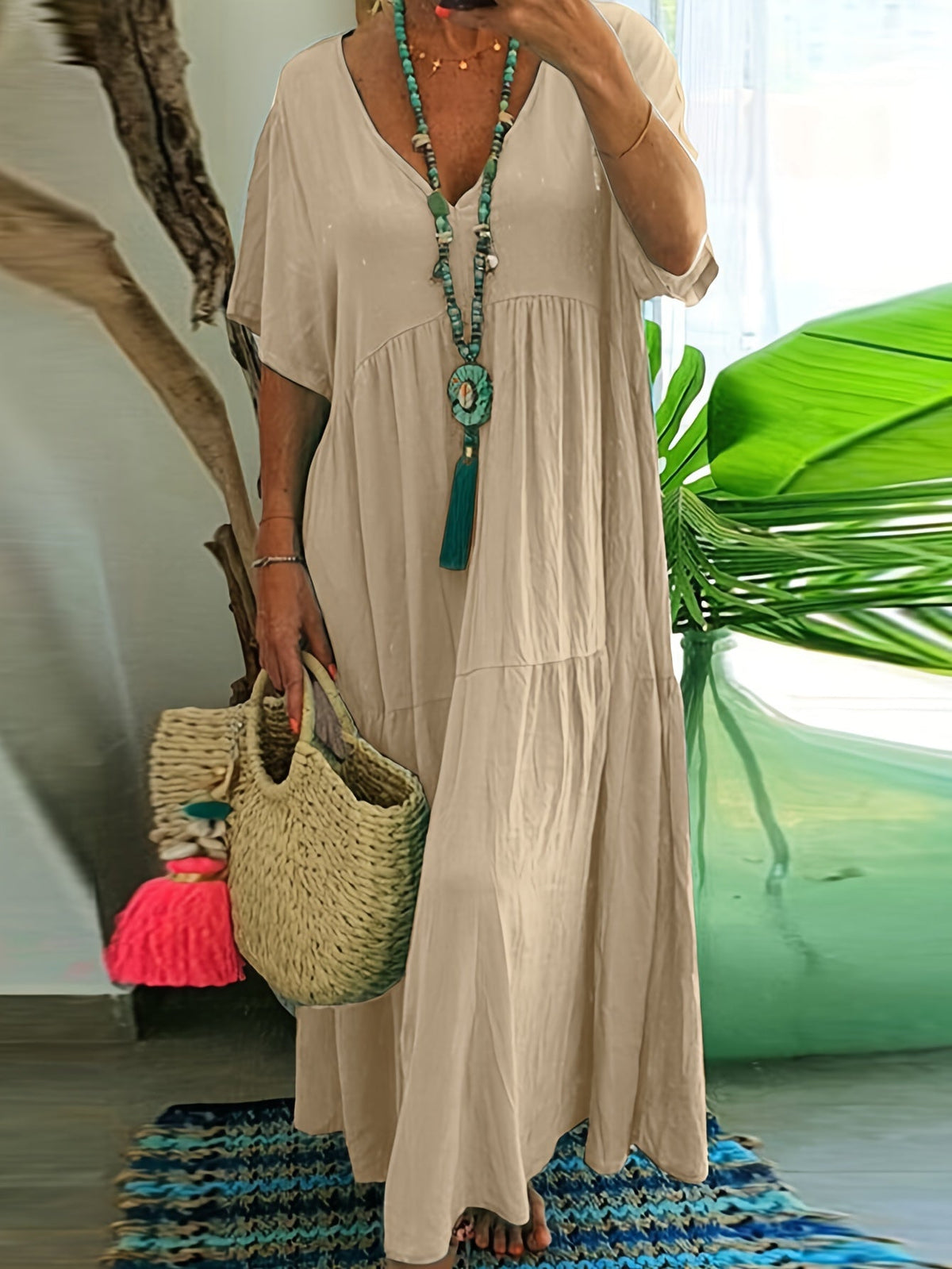 Vida | Women's Casual Plus Size Maxi Dress