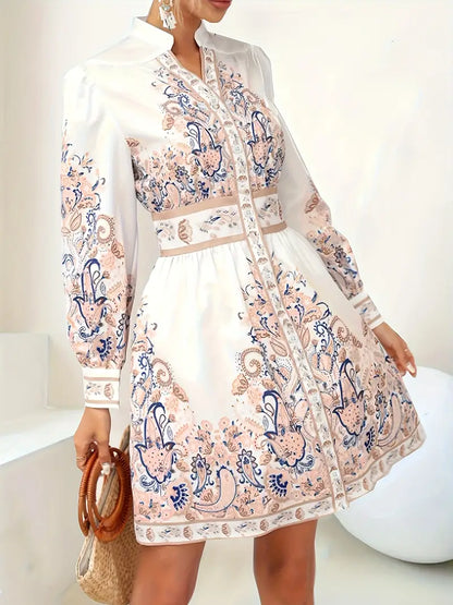 Women's Heidi-Inspired Floral Maxi Dress with V-Neck and Long Sleeves for Festive Occasions
