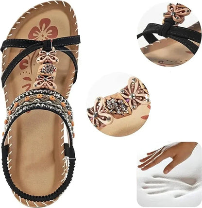 Colella | Women's Cushioned Open-Toe Elegant Orthopedic Flower Sandals