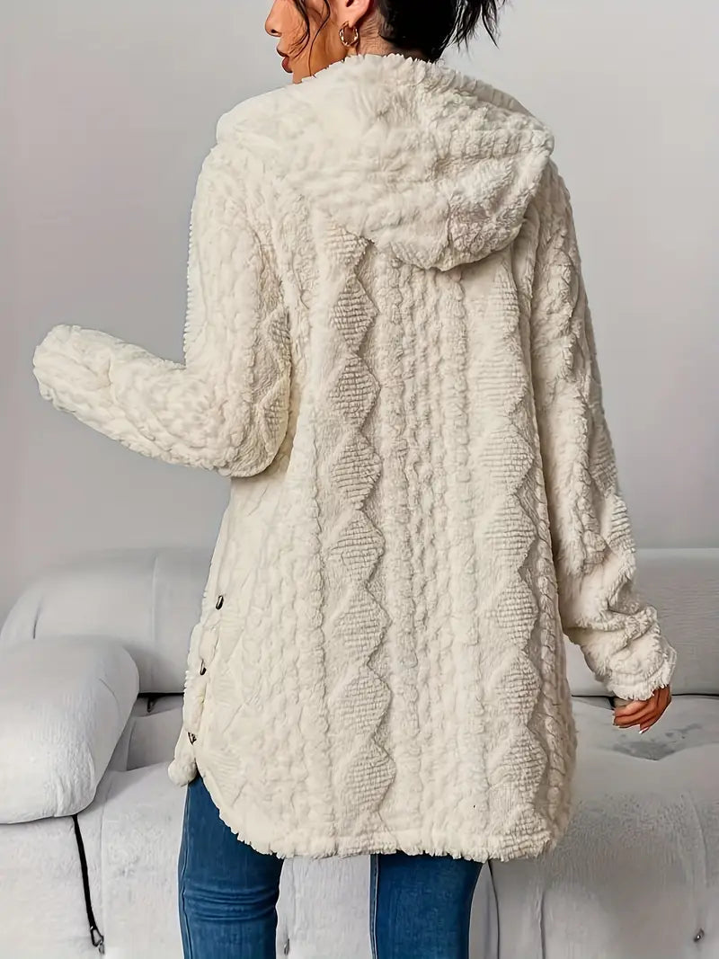 Chloe | Women's Relaxed Plush Hooded Cardigan
