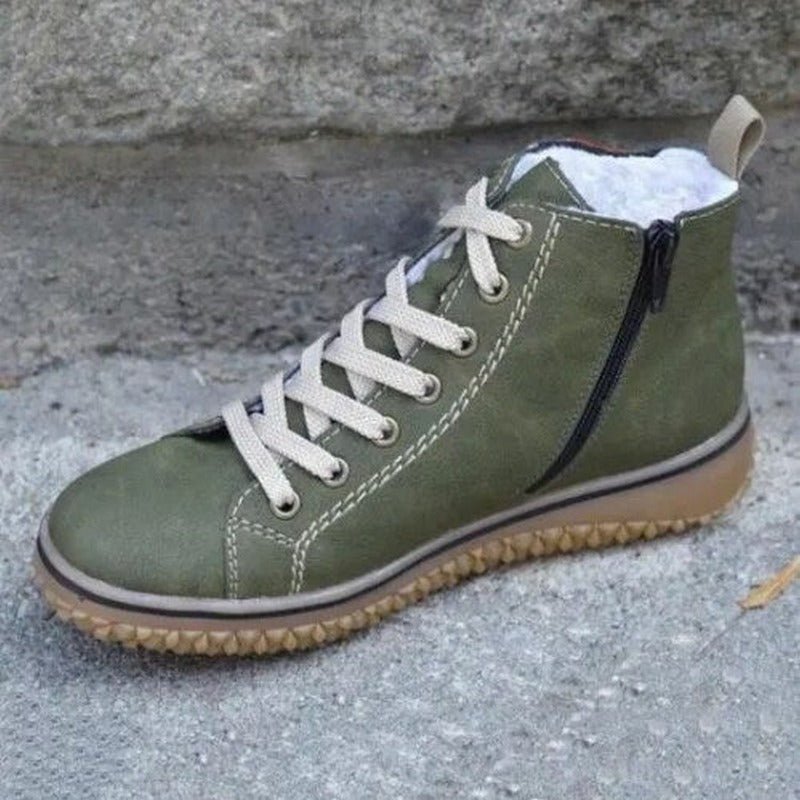 Tessa | Women's Cushioned Lace-Up Retro Waterproof Orthopedic Ankle Boots