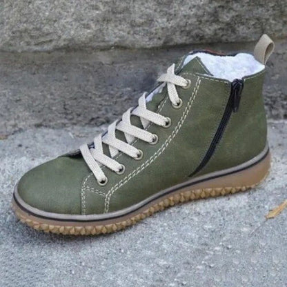 Tessa | Women's Cushioned Lace-Up Retro Waterproof Orthopedic Ankle Boots