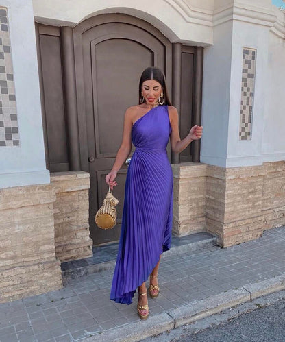 Celeste | Women's Elegant One-Shoulder Midi Dress