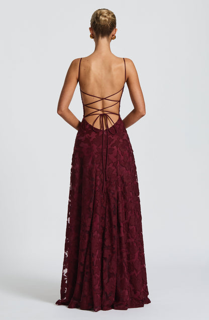 Women's Maxi Dress with Lace-Up Detail