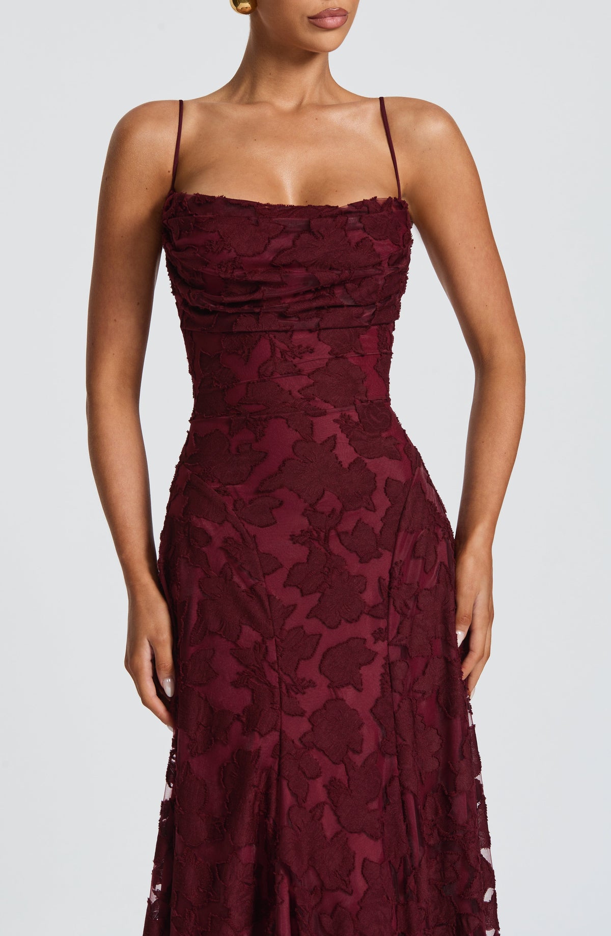Women's Maxi Dress with Lace-Up Detail