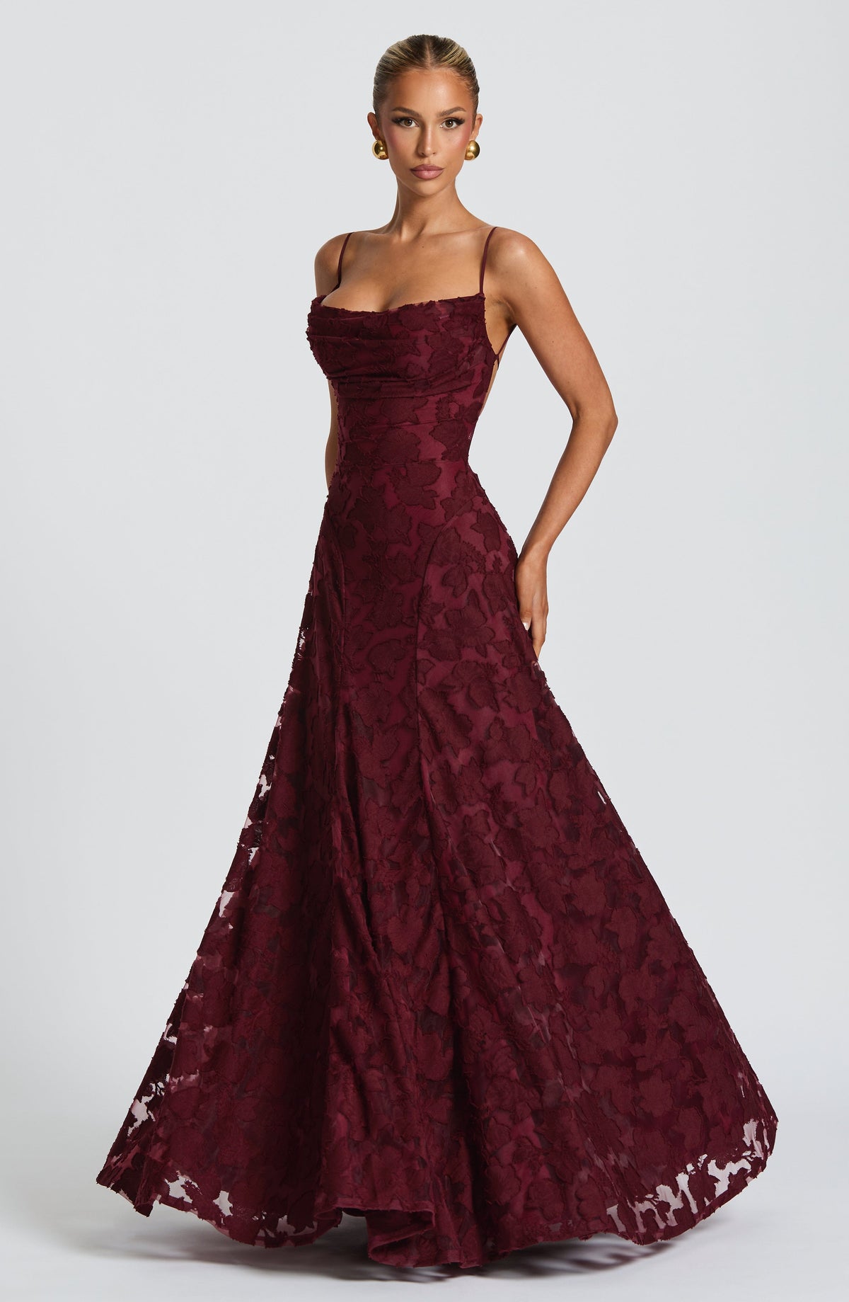 Women's Maxi Dress with Lace-Up Detail