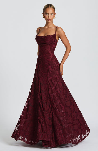 Women's Maxi Dress with Lace-Up Detail