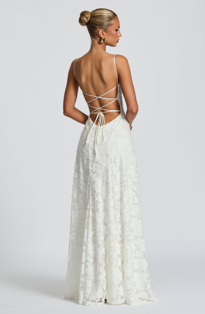 Women's Maxi Dress with Lace-Up Detail