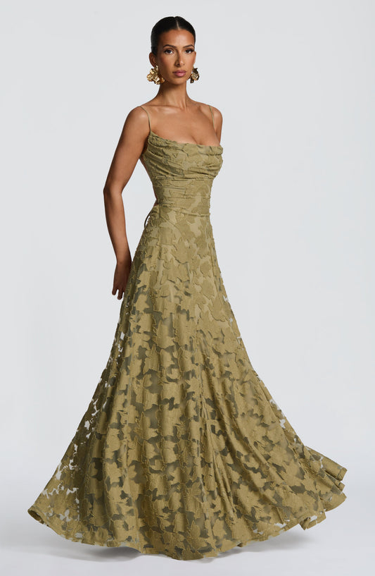 Women's Maxi Dress with Lace-Up Detail