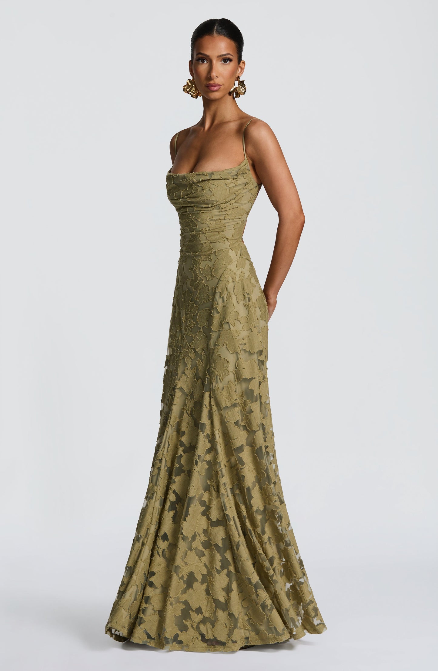Women's Maxi Dress with Lace-Up Detail