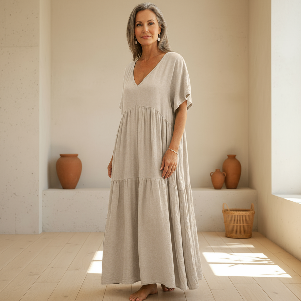 Maelis | Women's Relaxed Maxi Dress with V-Neck