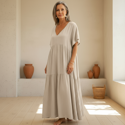 Maelis | Women's Relaxed Maxi Dress with V-Neck
