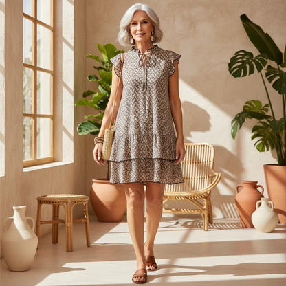 Bonnie | Women's Classic Elegant Mini Dress with Ruffle Detail