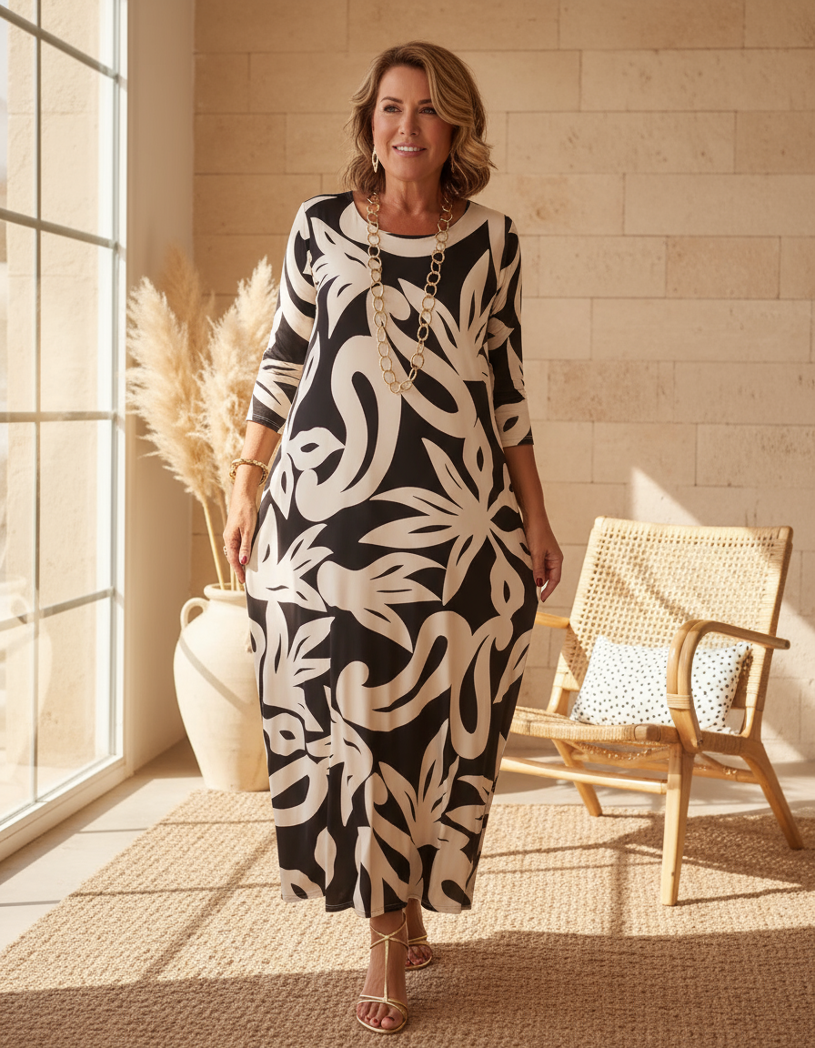 Ysabel | Women's Relaxed Abstract Muse Maxi Dress