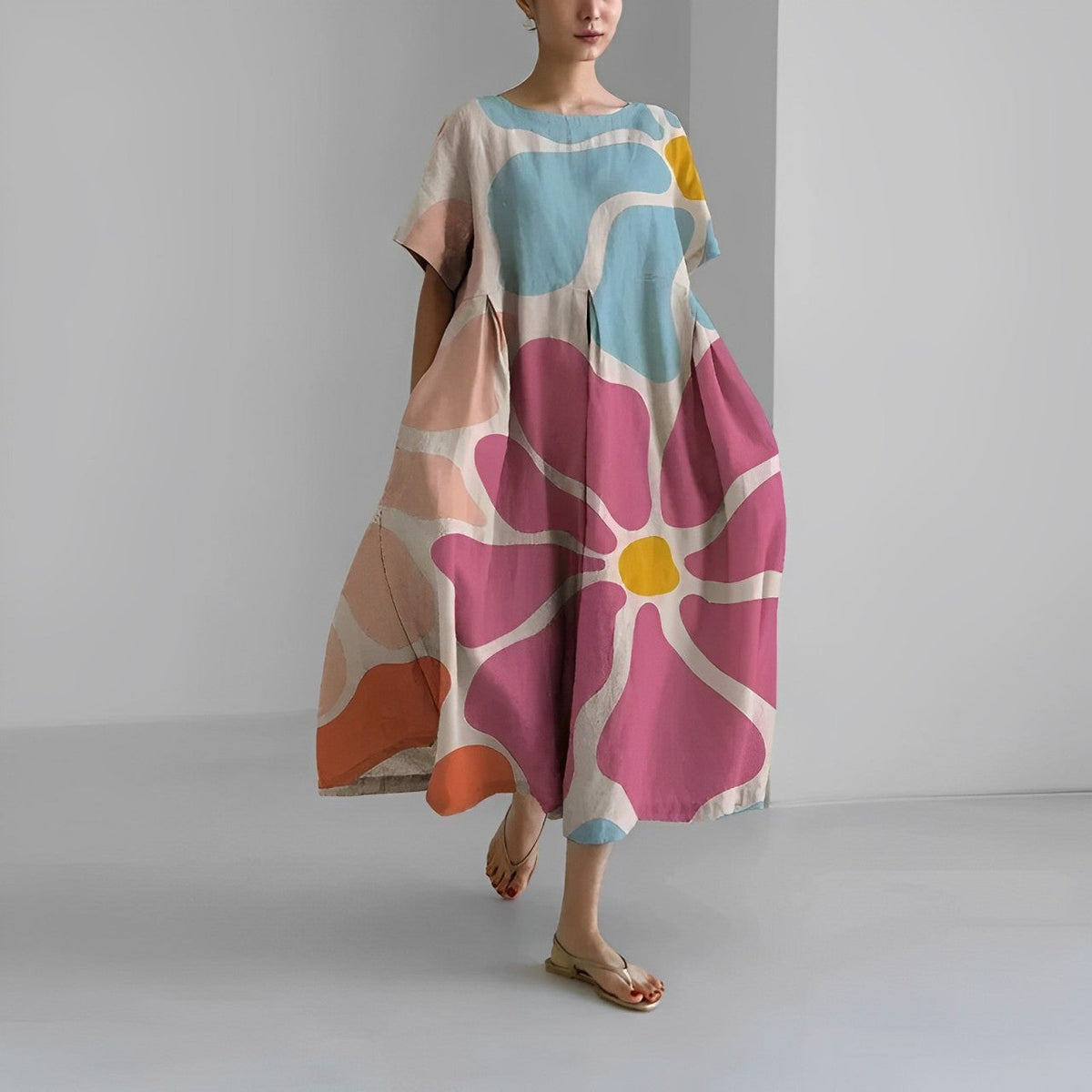 Floria | Women's Relaxed Vibrant Floral Maxi Dress