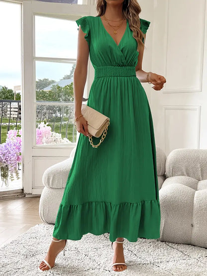 Felicia | Women's Ruffle Dress with V-Neck