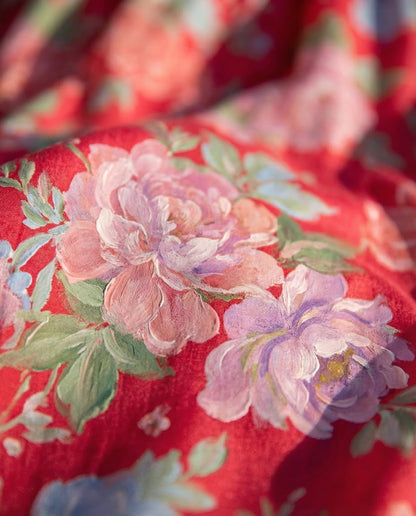 Minelda | Women's Chic Floral V-Neck Maxi Dress with Pockets