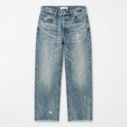 Vivara | Women's Vintage-Inspired Cropped Straight Leg Jeans with Fringe