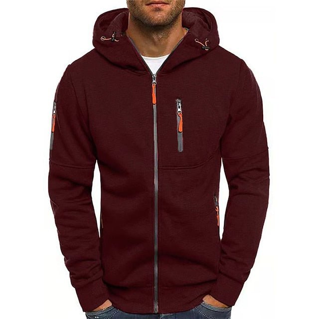 Mave | Men's Zip-Up Hoodie with Pockets and Drawstring