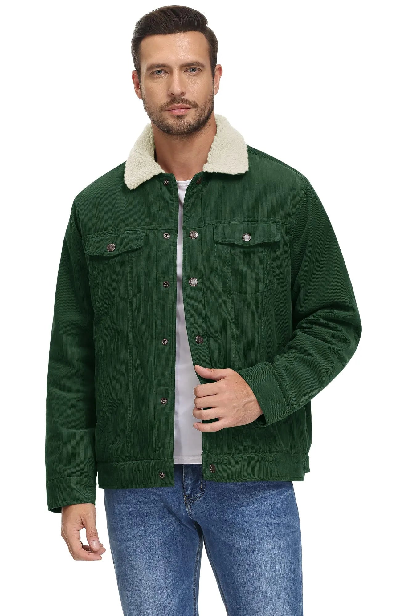 Vasco Men's Winter Jacket with Pockets and Round Neck