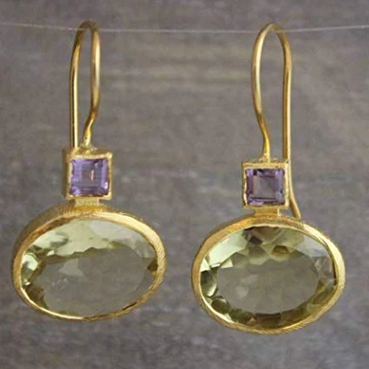 Vintage Green Gold Earrings