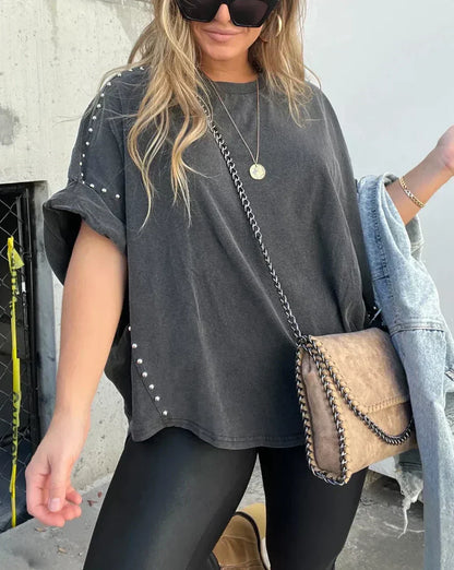 Isabelle | Women's Oversized T-shirt with Studs