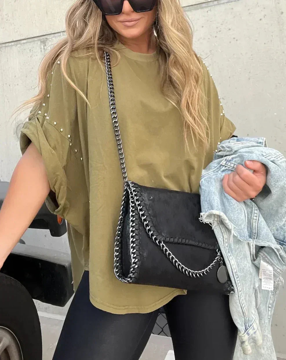 Isabelle | Women's Oversized T-shirt with Studs
