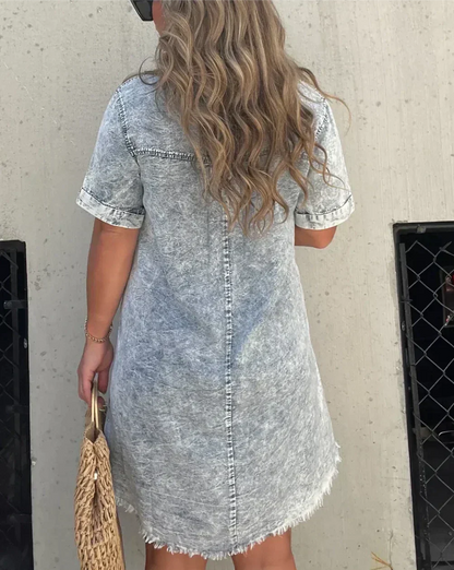 Vera | Women's Denim Shirt Midi Dress