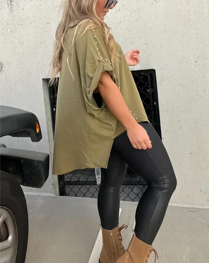 Isabelle | Women's Oversized T-shirt with Studs