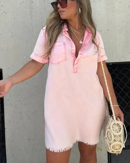 Vera | Women's Denim Shirt Midi Dress