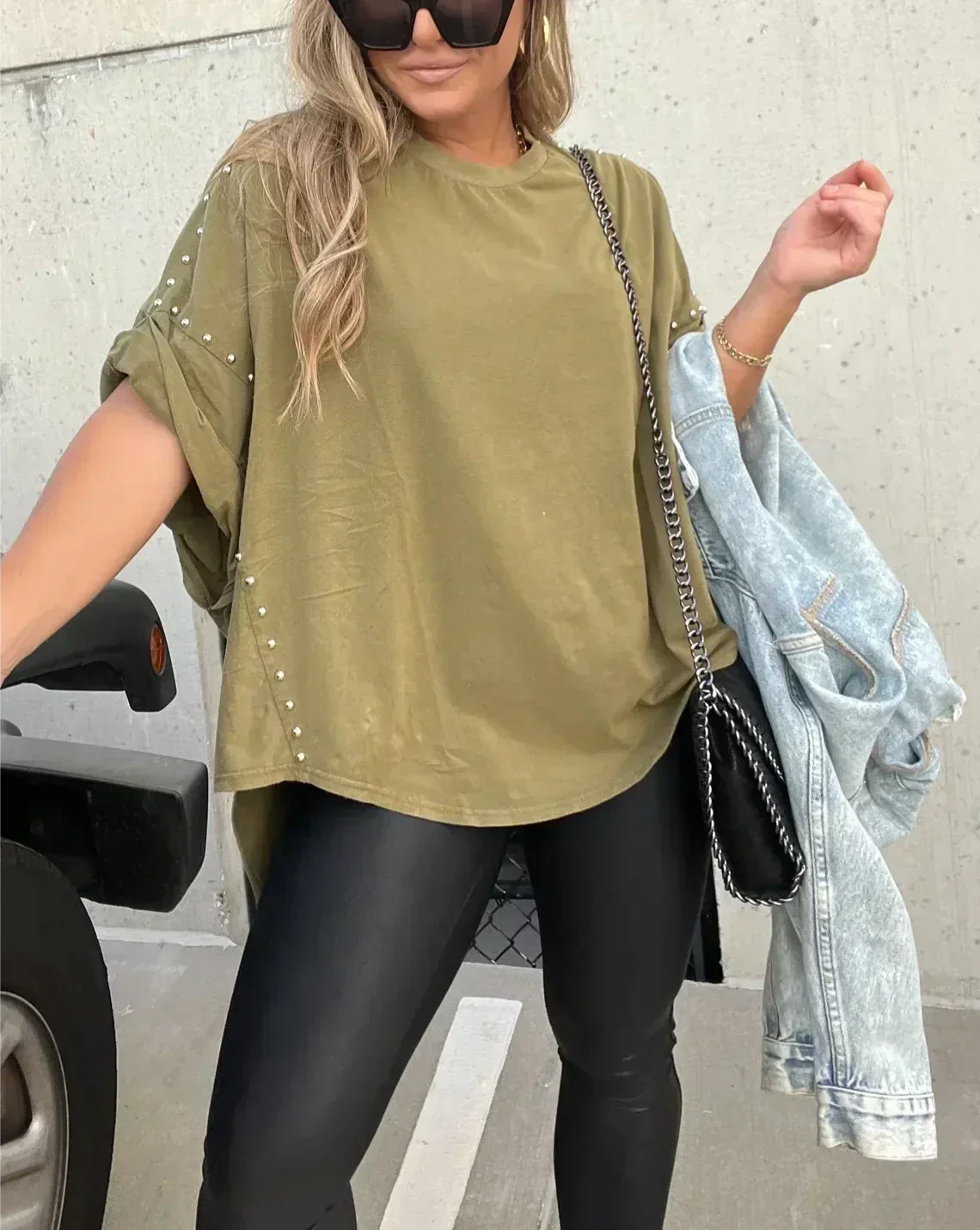 Isabelle | Women's Oversized T-shirt with Studs