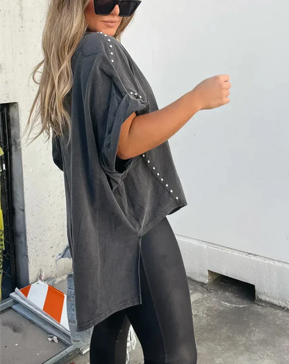 Isabelle | Women's Oversized T-shirt with Studs