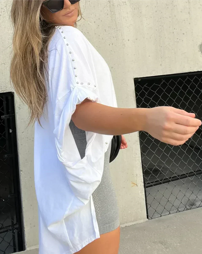 Isabelle | Women's Oversized T-shirt with Studs