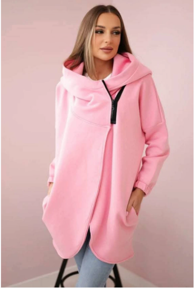 Emma | Women's Longline Comfortable Zip-Up Hoodie with Pockets
