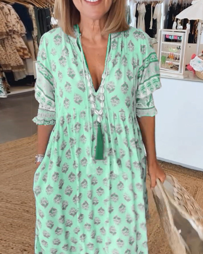 Verity | Women's Relaxed Bohemian Midi Dress