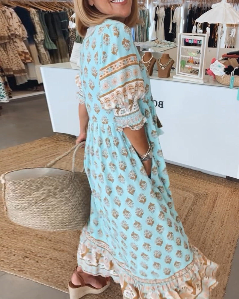 Verity | Women's Relaxed Bohemian Midi Dress