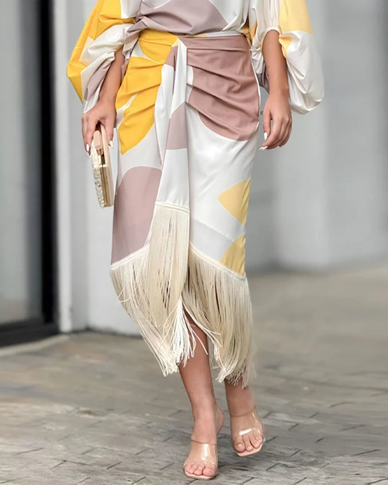 Katerina | Women's Elegant Stylish Set with Fringe