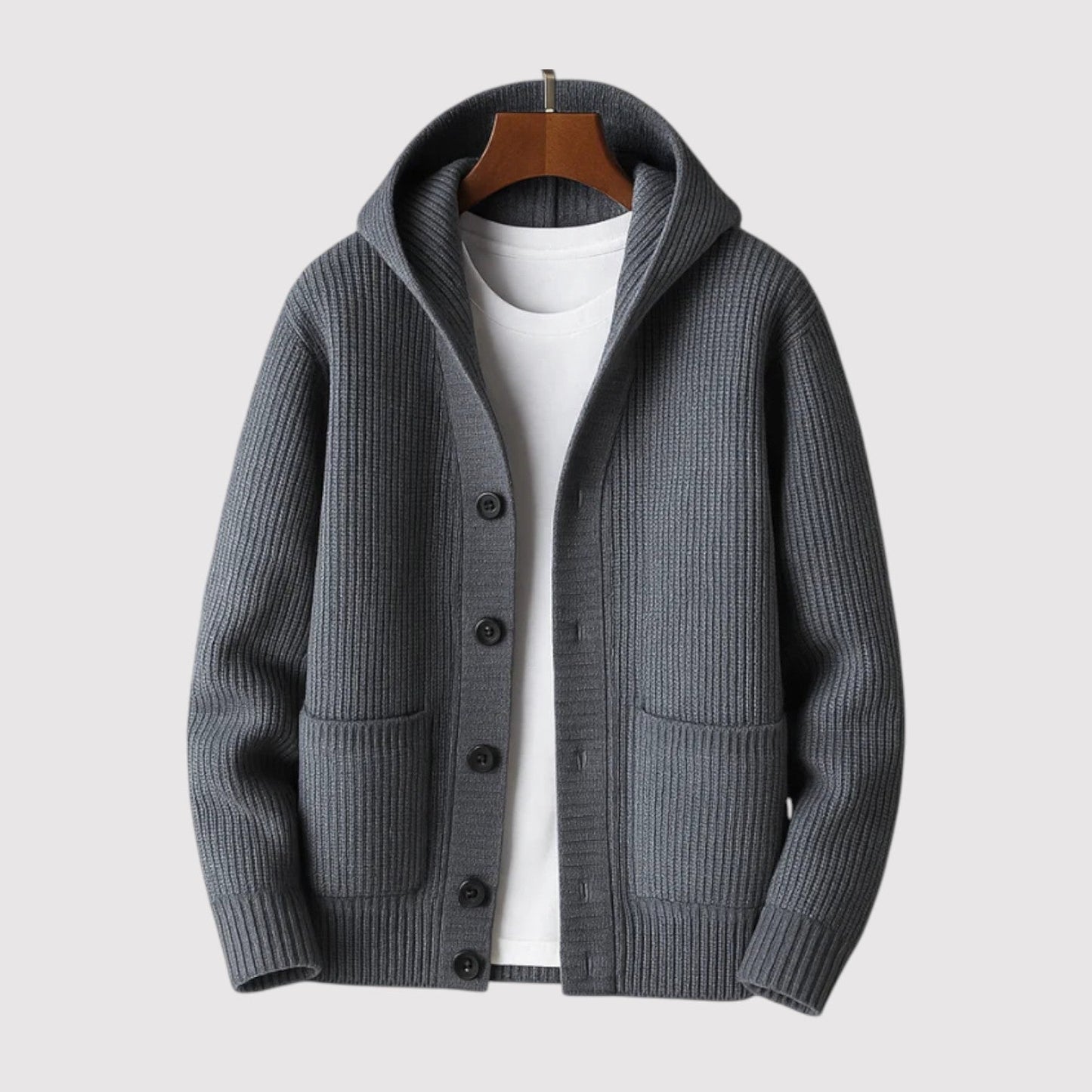 Hideaki | Luxe Hooded Cardigan with Hooded