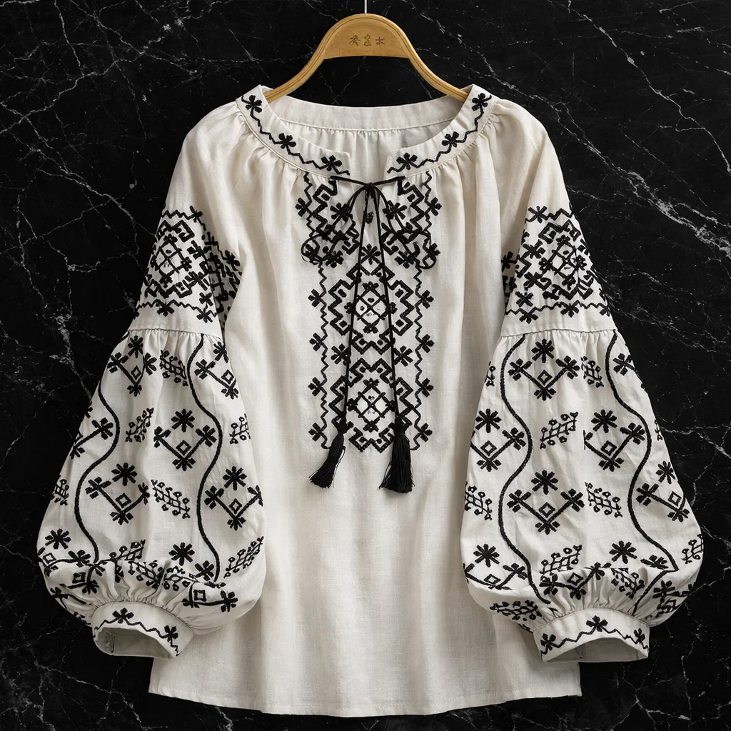 Women's Relaxed Adelina Blouse with Short Sleeve
