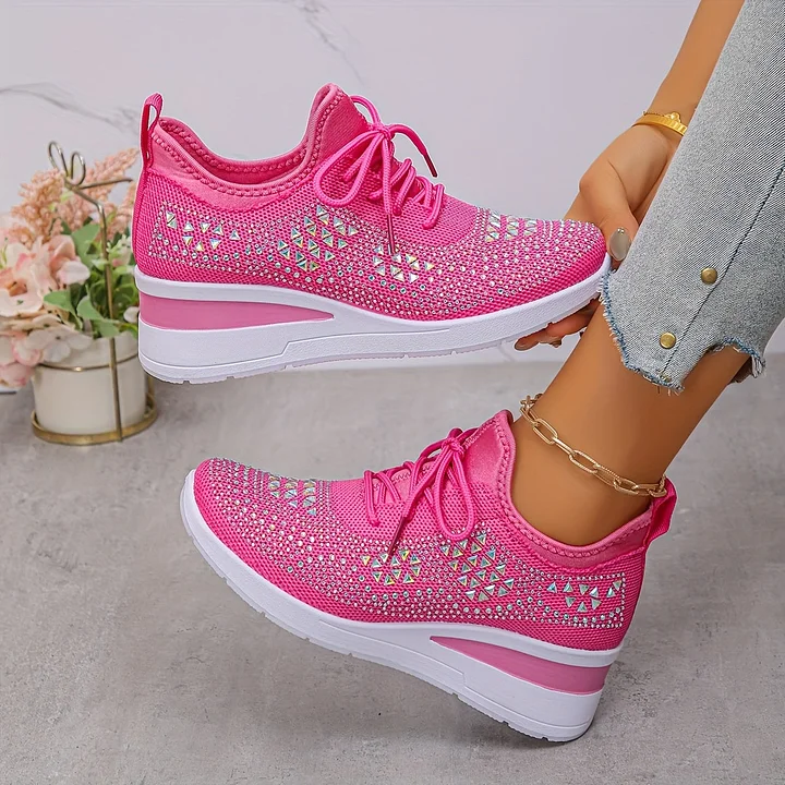 Women's Cushioned Lace-Up Comfortable Breathable Orthopedic Trainers for Everyday Wear