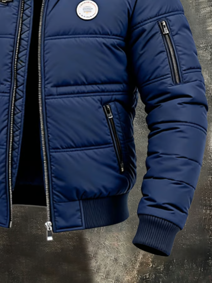 Men's Vintage Insulated Outdoor Jacket, Warm and Padded