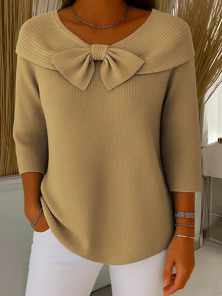 Serena | Women's Longline Jumper with Bow