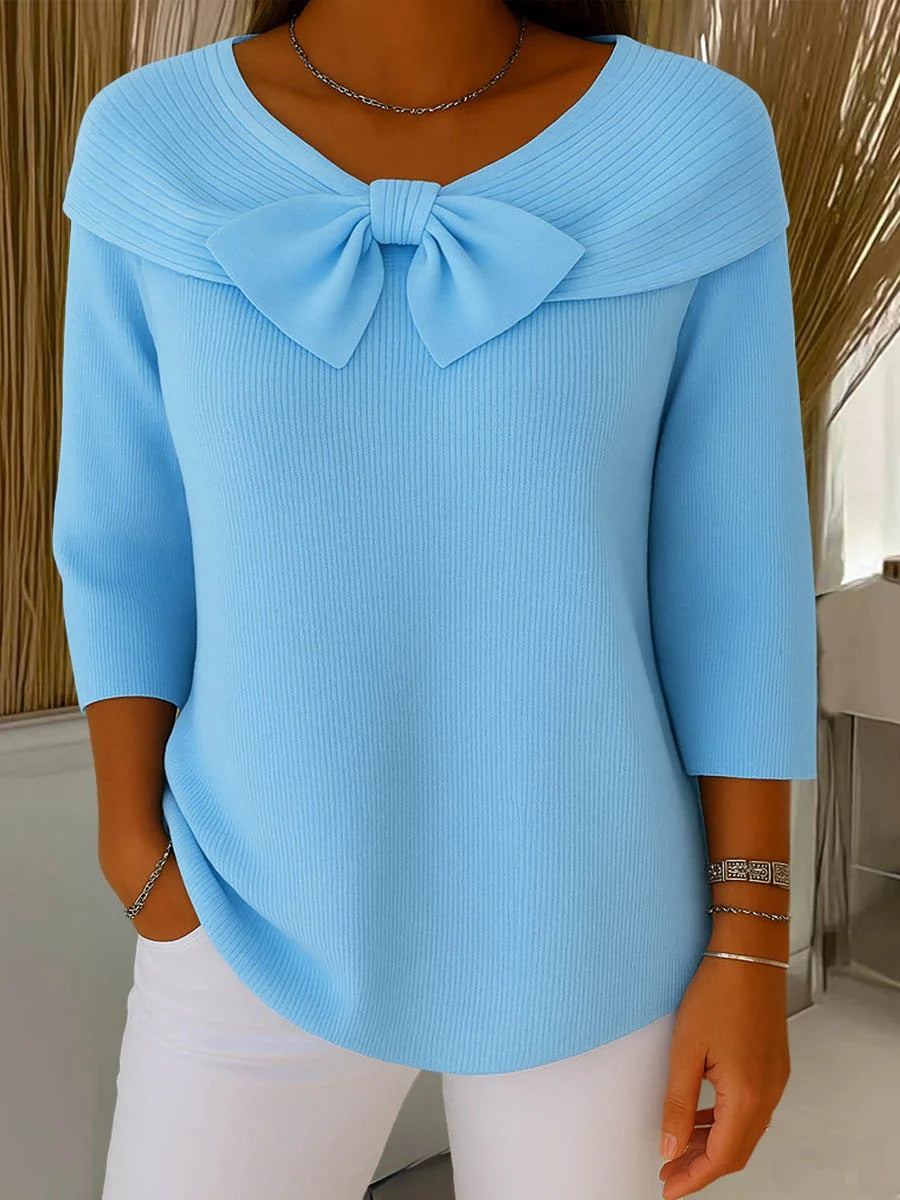 Serena | Women's Longline Jumper with Bow