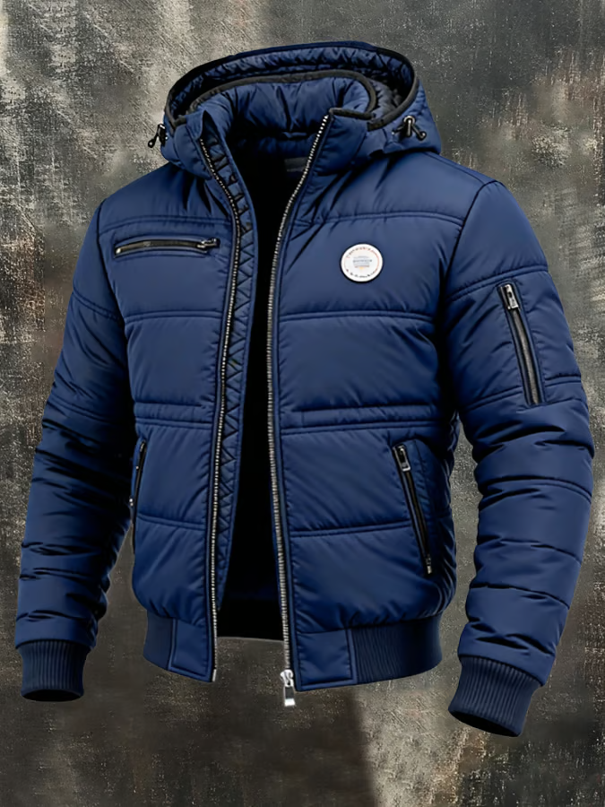 Men's Vintage Insulated Outdoor Jacket, Warm and Padded