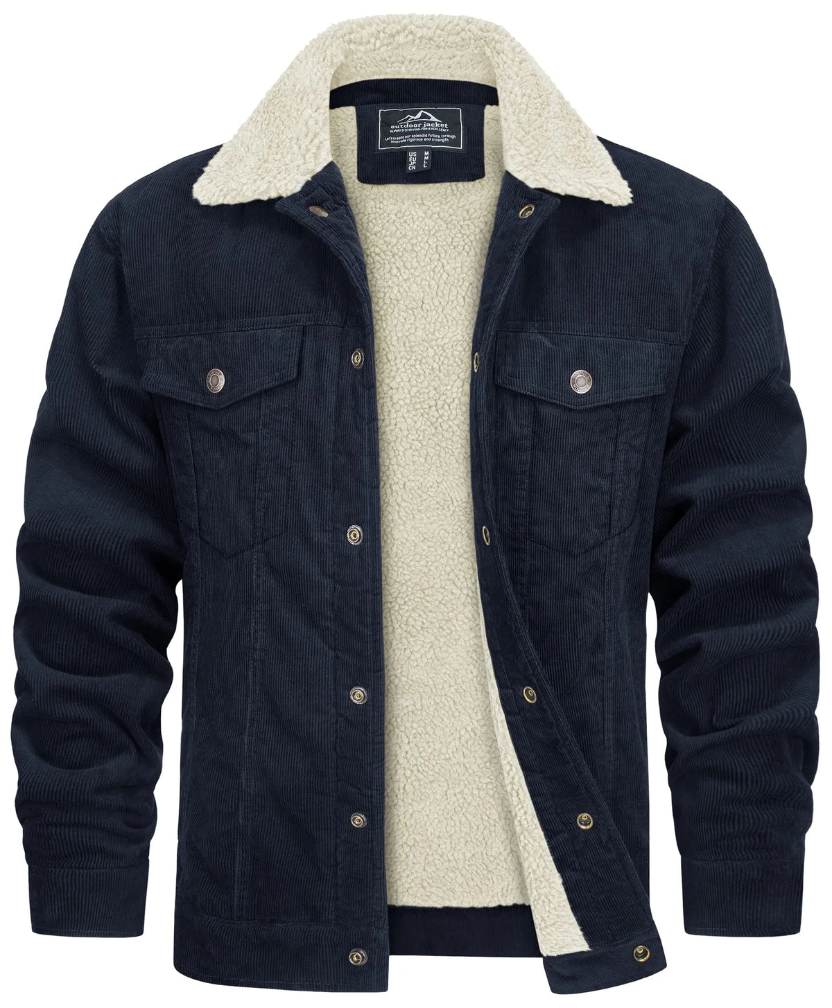 Vasco Men's Winter Jacket with Pockets and Round Neck
