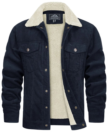 Vasco Men's Winter Jacket with Pockets and Round Neck